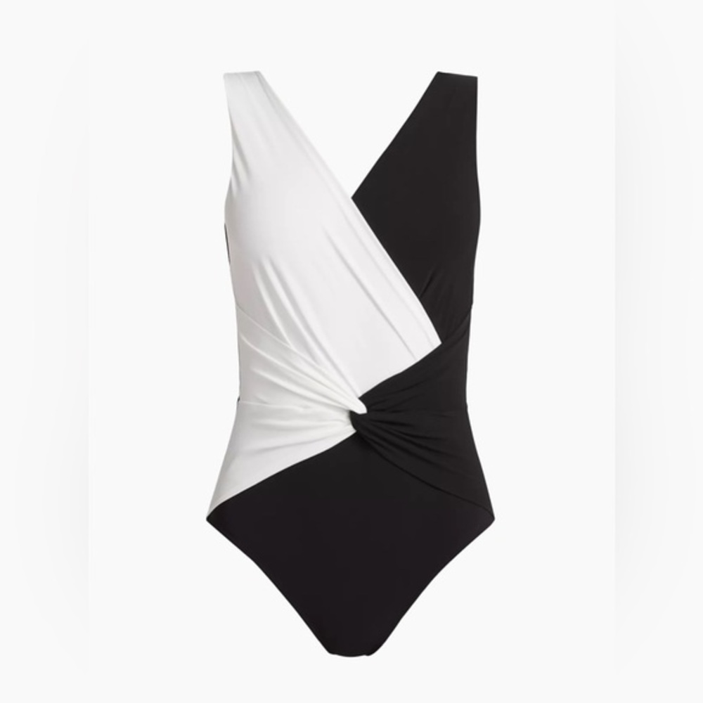 CHIARA BONI LA PETITE ROBE Filly Two-Tone One-Piece Swimsuit Size 12